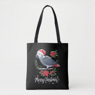 Bolsa Tote Papagaio Africano Cinzento de Natal