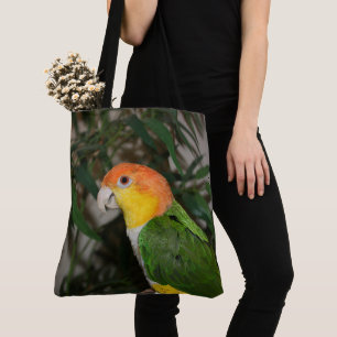 Bolsa Tote Papagaio Caique Branco com Árvore Bamboo