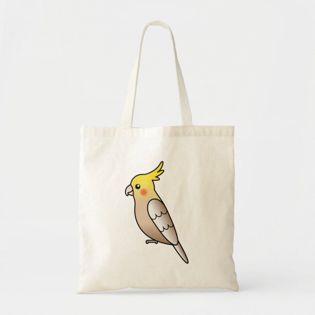 Bolsa Tote Papagaio Cartoon Papagaio Canela Cor Cockatiel (Frente)