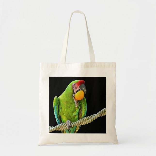 Bolsa Tote Papagaio Verde Ara Militaris (Frente)