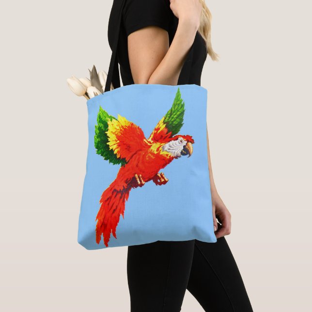 Bolsa Tote papagaio voador impressão (Close Up)