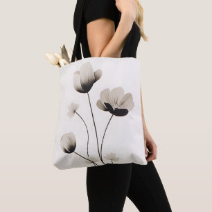 Bolsa Tote Papagaios Brancos Neutros Brilhantes Florais Por A
