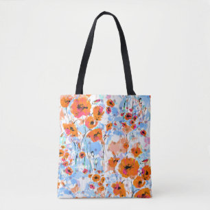 Bolsa Tote Papagaios escovados: Textura Floral de Abstrato