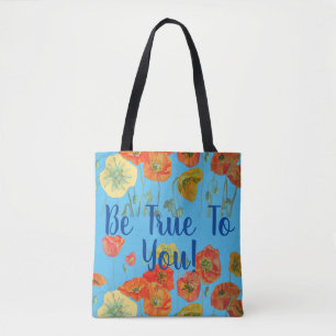 Bolsa Tote Papagaios Laranja Floral Seja Verdadeiro Para Você