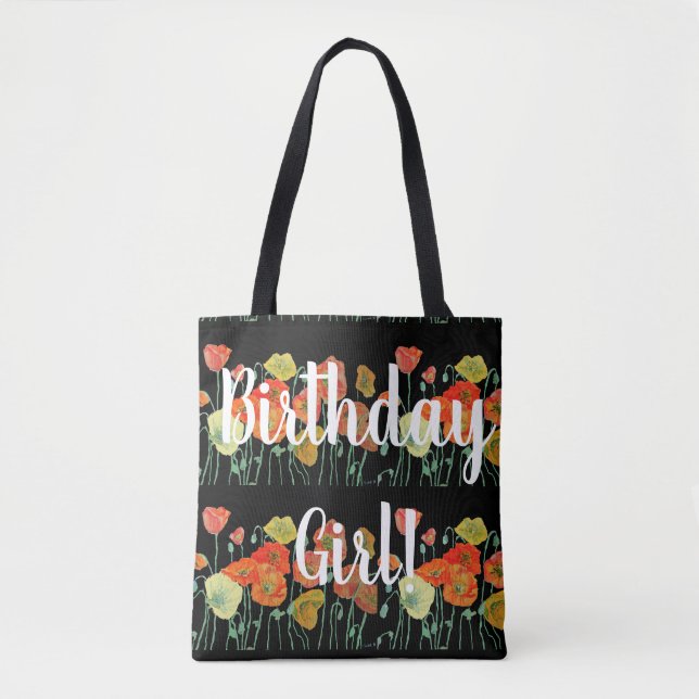 Bolsa Tote Papagaios Laranja Floris Florres Birthday Girl Bag (Frente)