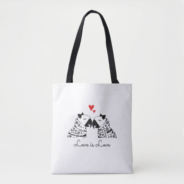 Bolsa Tote Papagaios Lesbicas Amor é Amor (Frente)