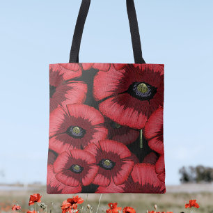 Bolsa Tote Papagaios Vermelhos Arte Padrão Moderno Floral Tot