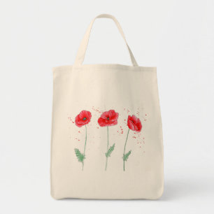 Bolsa Tote Papagaios vermelhos em aquarelas