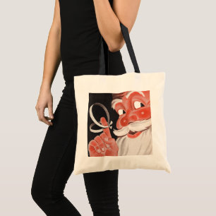 Bolsa Tote Papai Noel Antigo com Cordão de Lembrete no Dedo