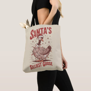 Bolsa Tote Papai Noel Antigo Ganso Mais Bobo Natal Engraçado