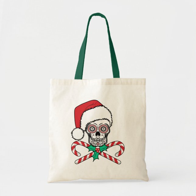 Bolsa Tote Papai Noel Caveira de Açúcar (Frente)