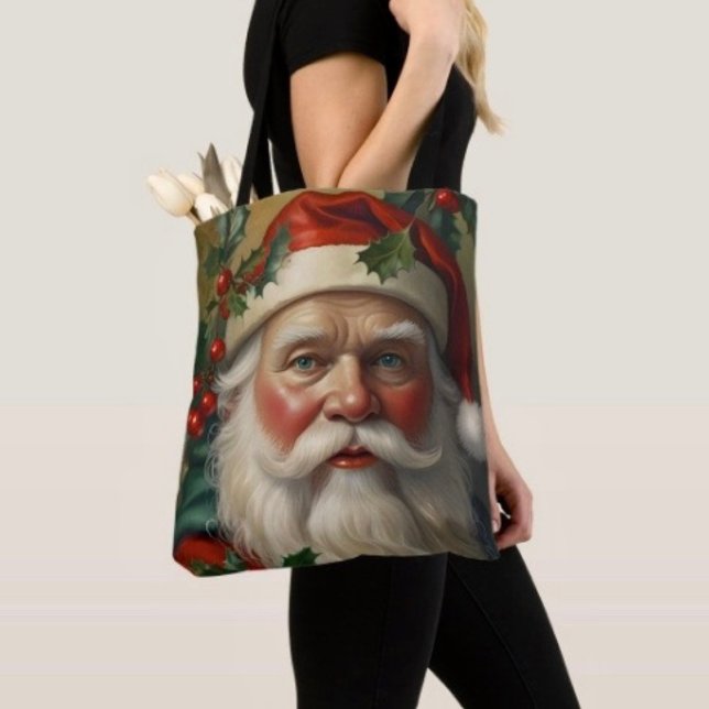 Bolsa Tote Papai Noel Com Visco (Tote Bag — 100% polyester, black laminated lining 100% cotton web hand. Made in the USA.
)
