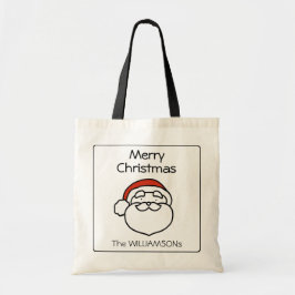 Bolsa Tote Papai Noel de Natal Fofo com Chapéu Vermelho