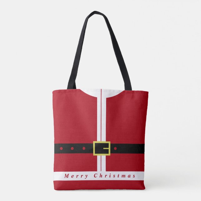 Bolsa Tote Papai noel Design de Bandeja de Natal (Verso)