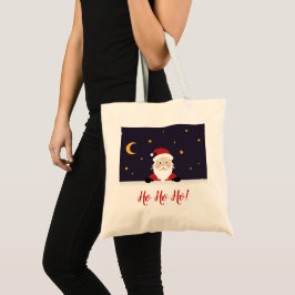 Bolsa Tote Papai Noel dizendo Ho ho ho na noite de Natal