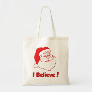 Bolsa Tote Papai noel eu acredito o saco do Natal