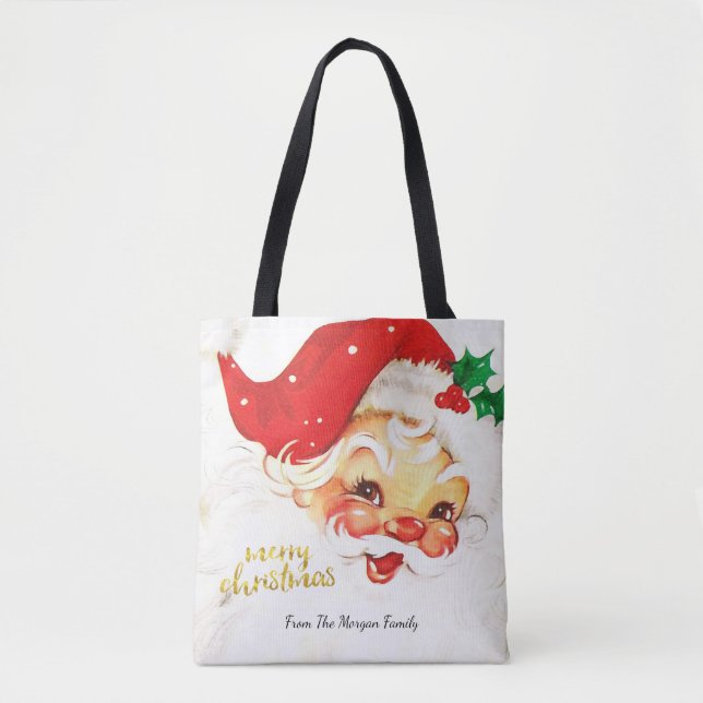 Bolsa Tote Papai Noel Feliz Natal (Frente)