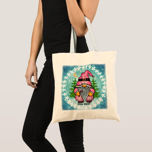 Bolsa Tote Papai Noel gnomo  (Frente (produto))