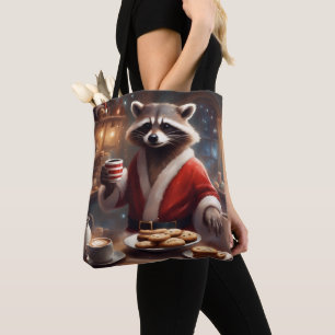 Bolsa Tote Papai Noel Guaxinim tem sacola de presentes de bis