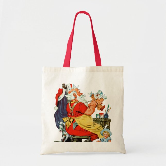 Bolsa Tote Papai noel no trabalho (Frente)