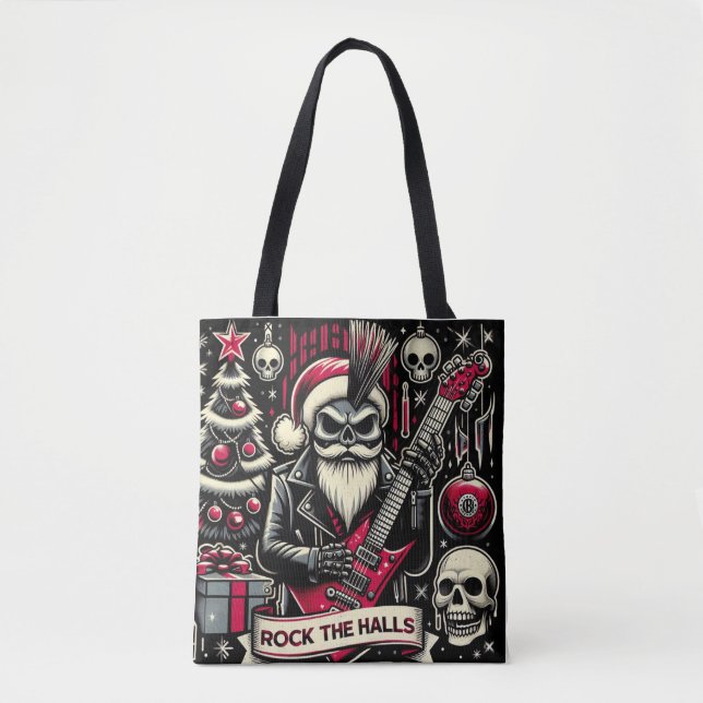 Bolsa Tote Papai Noel roqueiro  (Frente)
