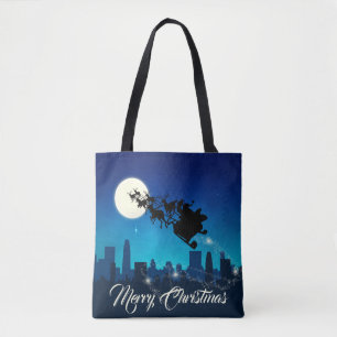 Bolsa Tote Papai Noel Sleigh Natal