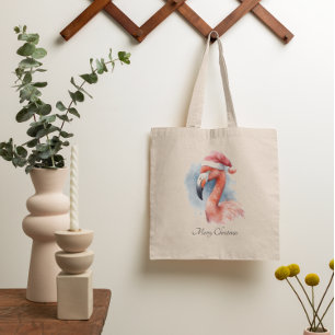 Bolsa Tote Papai noel Snowbird Flamingo, personalizado