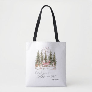 Bolsa Tote Papai Noel,Trenó,Presentes Floresta Natal