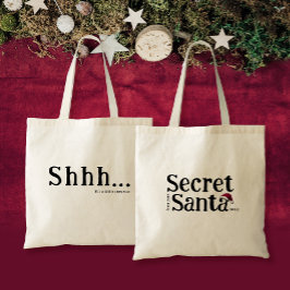 Bolsa Tote Papai Noel Vermelho Divertido e Fofo Shh É Uma Sur