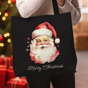 Bolsa Tote Papai Noel Vintage Retrô Natal Feliz