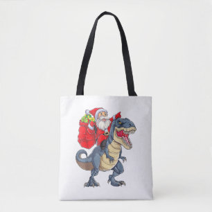 Bolsa Tote Papais noeis Andando Dinossauros T rex natalinos M