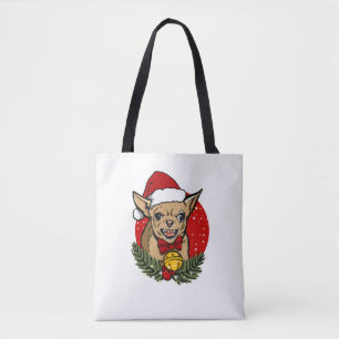 Bolsa Tote Papais noeis com raiva do chihuahua natal Clássico