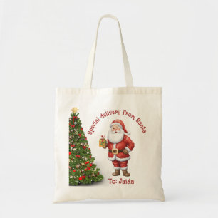 Bolsa Tote Papais noeis De Árvore De Natal Editáveis Com Pres