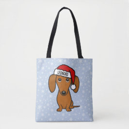 Bolsa Tote Papais noeis de Dachshund Feriado de Cachorro de V