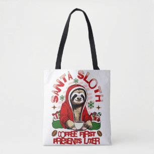 Bolsa Tote Papais noeis de lama tomando café