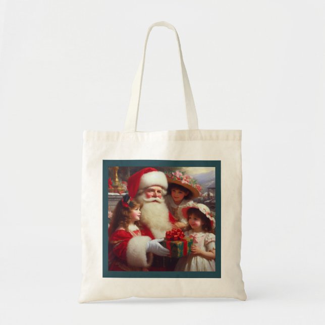 Bolsa Tote Papais noeis de Natal com Crianças 1 (Frente)