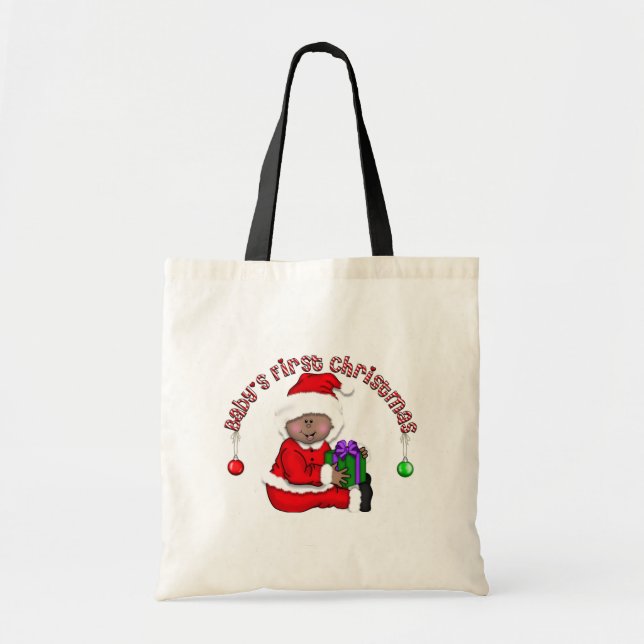 Bolsa Tote Papais noeis Elf Baby T-shirts e presentes (Frente)