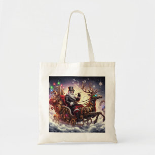 Bolsa Tote Papais noeis/Estaleiro de renas Natal/Inverno
