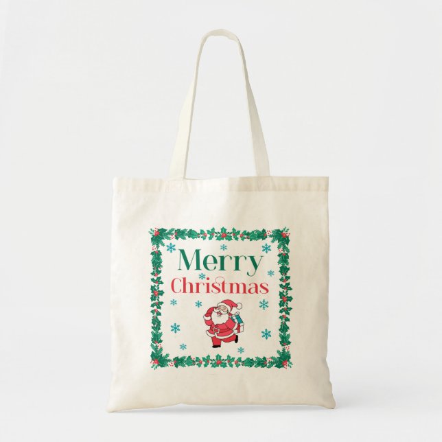Bolsa Tote Papais noeis Feliz Natal (Frente)