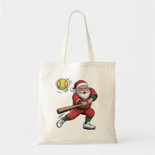 Bolsa Tote Papais noeis Jogando Softball no Natal