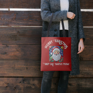 Bolsa Tote Papais noeis personalizáveis Jolly Ol Santo Nick