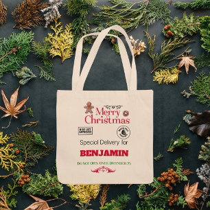 Bolsa Tote Papais noeis Sack Polo Norte Entrega Feliz Natal