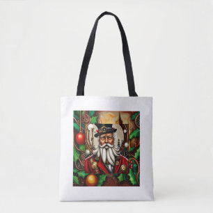 Bolsa Tote Papais noeis Steampunk Yuletide Enchanter