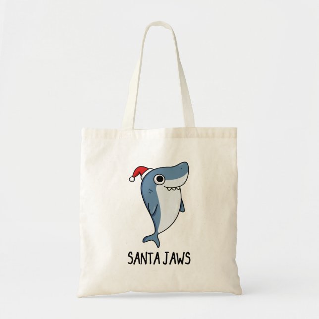 Bolsa Tote Papais noeis Tubarão Engraçado Tubarão-Natal (Frente)