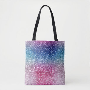 Bolsa Tote Papel de embrulho brilhante rosa azul ombre