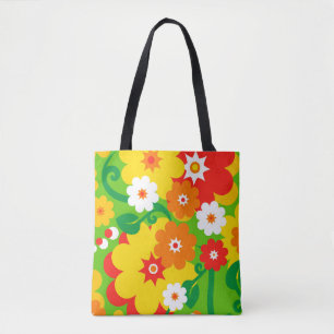 Bolsa Tote Papel de parede de energia de flor engraçado + sua