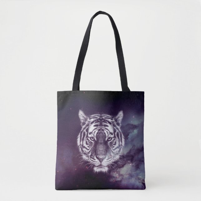 Bolsa Tote Papel de parede de rosto do galáxio Tiger (Frente)