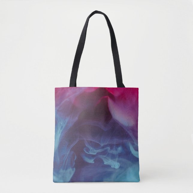 Bolsa Tote Papel de parede digital azul, vermelho e preto (Frente)