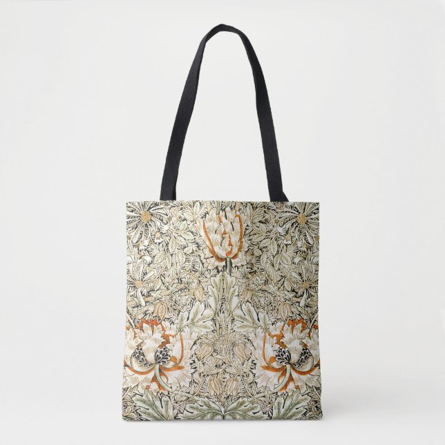 Bolsa Tote Papel de Parede Floral de Madressilva de William M (Frente)