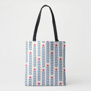 Bolsa Tote Papel de parede retrô - padrão floral com abstra